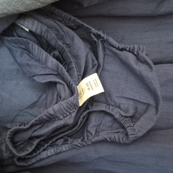 NWT Banana Republic Baby Denin Chambray Dress Flair Skirt Puff Sleeve Size 18-24 - Picture 8 of 9